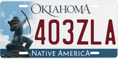 OK license plate 403ZLA