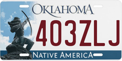 OK license plate 403ZLJ