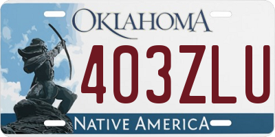 OK license plate 403ZLU