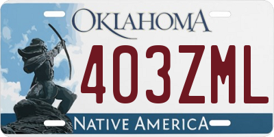 OK license plate 403ZML