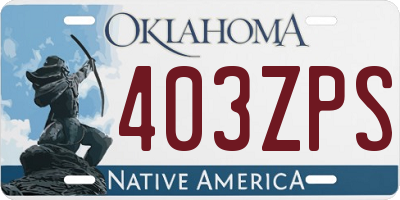 OK license plate 403ZPS