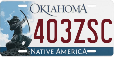 OK license plate 403ZSC