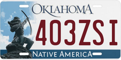 OK license plate 403ZSI