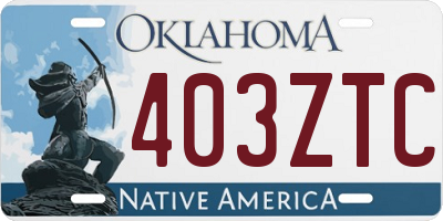 OK license plate 403ZTC