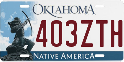OK license plate 403ZTH