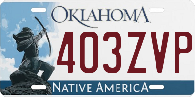 OK license plate 403ZVP