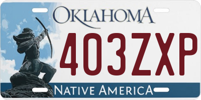 OK license plate 403ZXP