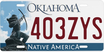OK license plate 403ZYS