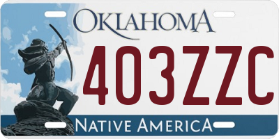 OK license plate 403ZZC