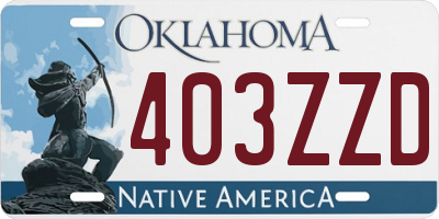 OK license plate 403ZZD