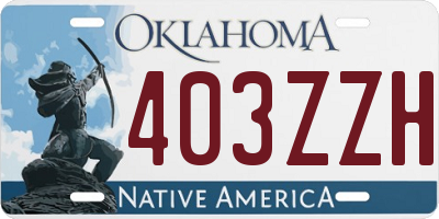 OK license plate 403ZZH