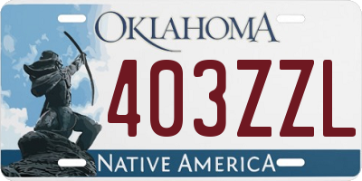 OK license plate 403ZZL