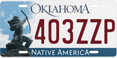 OK license plate 403ZZP