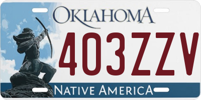 OK license plate 403ZZV