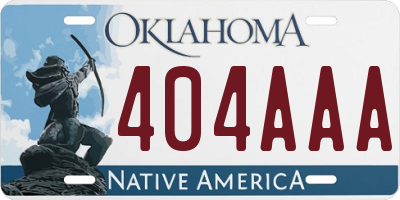 OK license plate 404AAA