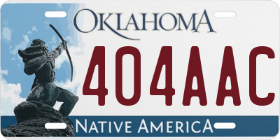 OK license plate 404AAC