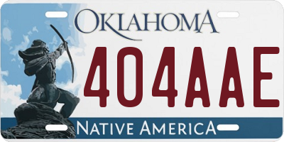 OK license plate 404AAE