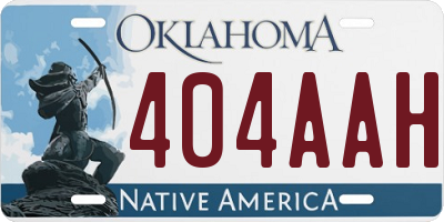 OK license plate 404AAH