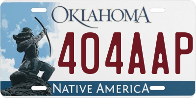 OK license plate 404AAP