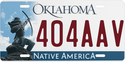 OK license plate 404AAV