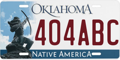 OK license plate 404ABC