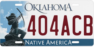 OK license plate 404ACB