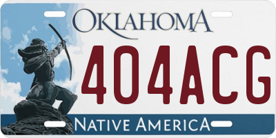 OK license plate 404ACG