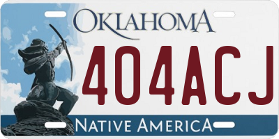 OK license plate 404ACJ