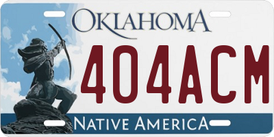OK license plate 404ACM