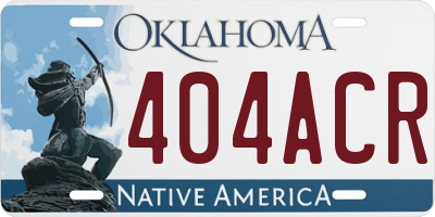 OK license plate 404ACR