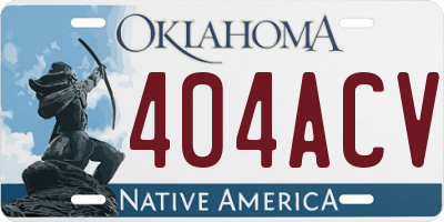 OK license plate 404ACV