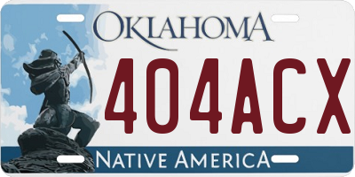 OK license plate 404ACX