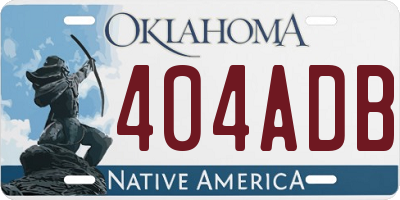 OK license plate 404ADB