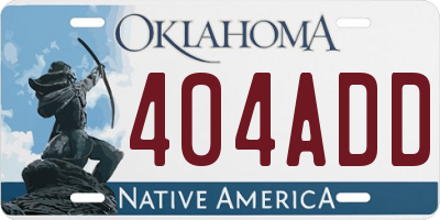 OK license plate 404ADD