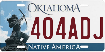 OK license plate 404ADJ