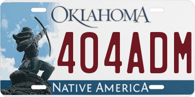 OK license plate 404ADM