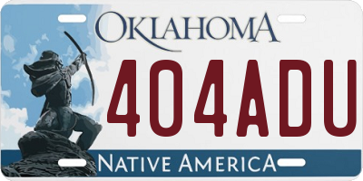 OK license plate 404ADU