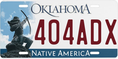 OK license plate 404ADX