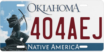 OK license plate 404AEJ