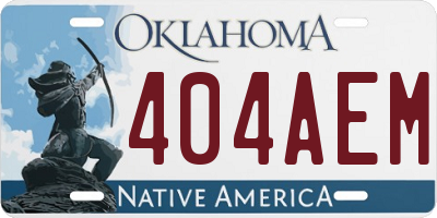 OK license plate 404AEM