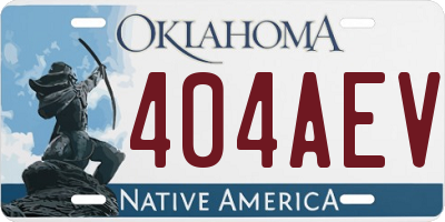 OK license plate 404AEV