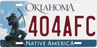 OK license plate 404AFC