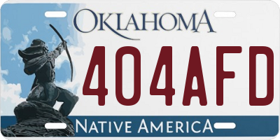 OK license plate 404AFD