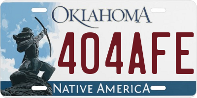 OK license plate 404AFE