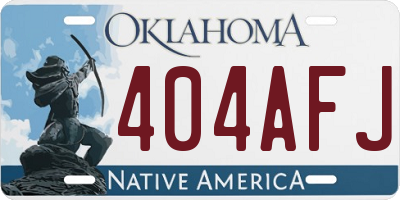 OK license plate 404AFJ