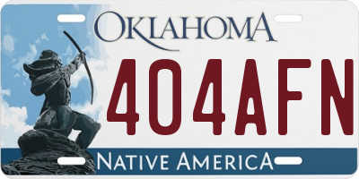 OK license plate 404AFN