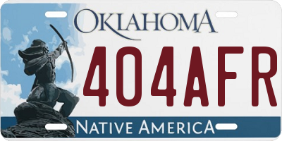 OK license plate 404AFR