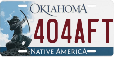OK license plate 404AFT