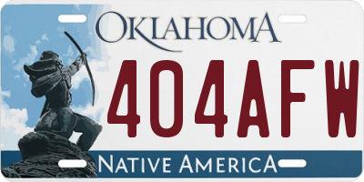OK license plate 404AFW