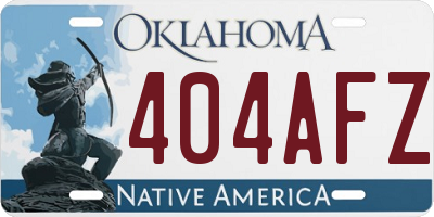 OK license plate 404AFZ